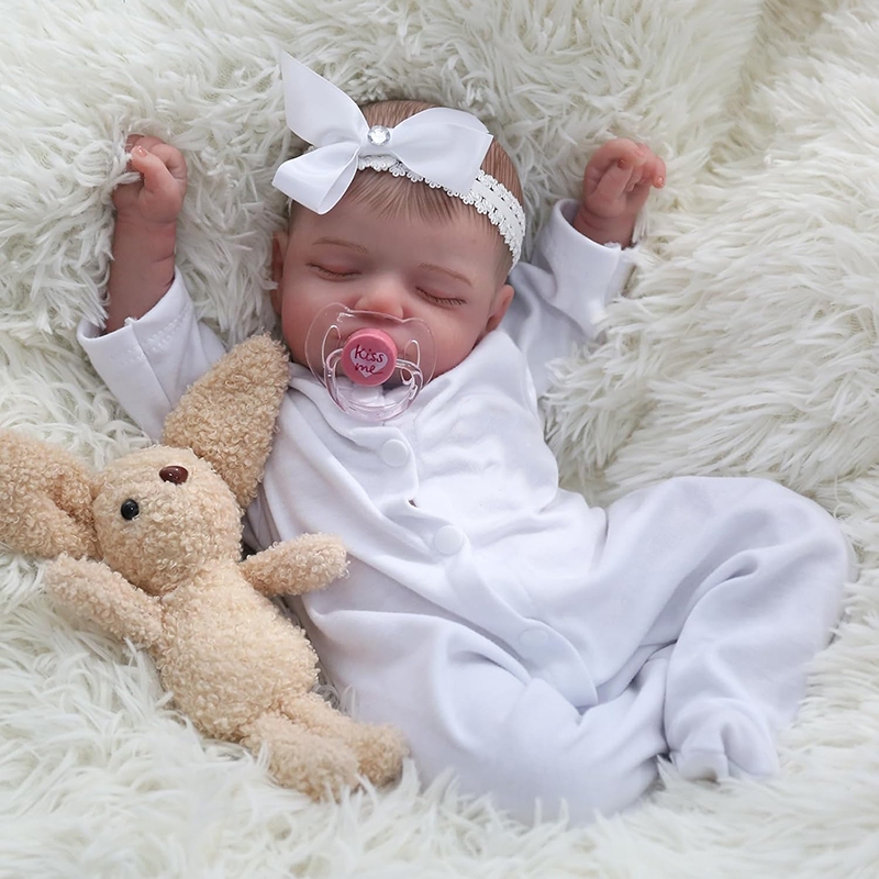 45 ซม. สําเร็จรูป Reborn Sleeping Baby Rosalie Handmade Reborn ตุ๊กตา 3D ภาพวาดผิวที่มองเห็นได้นุ่มช