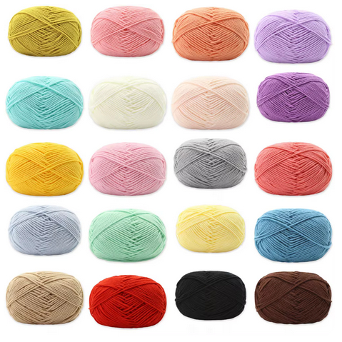 35g 4ply นมผ้าฝ้ายถักเส้นด้ายเย็บปักถักร้อย Soft Warm เส้นด้ายอะคริลิคเส้นใยสําหรับ DIY เสื้อกันหนาวหมวกตุ๊กตา Handmad