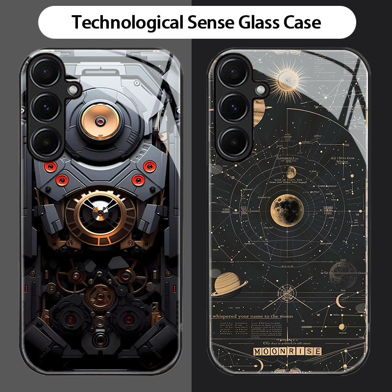 เคส Samsung A55 A54 A35 5G เคส Samsung A05 A05S สไตล์เครื่องช่วยฟันเฟืองกันกระแทกพร้อมกล้องเลนส์ป้องกันฝาครอบโทรศัพท์สําหรับผู้ชาย