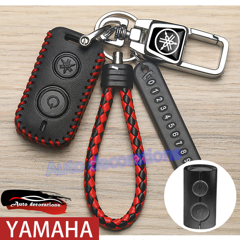 Yamaha กุญแจรถสําหรับ YAMAHA NVX Y16 AEROX XMAX ฝาครอบกุญแจ Fazzio NVX สกู๊ตเตอร์หนังวัวกระเป๋ากุญแจ YAMAHA พวงกุญแจ