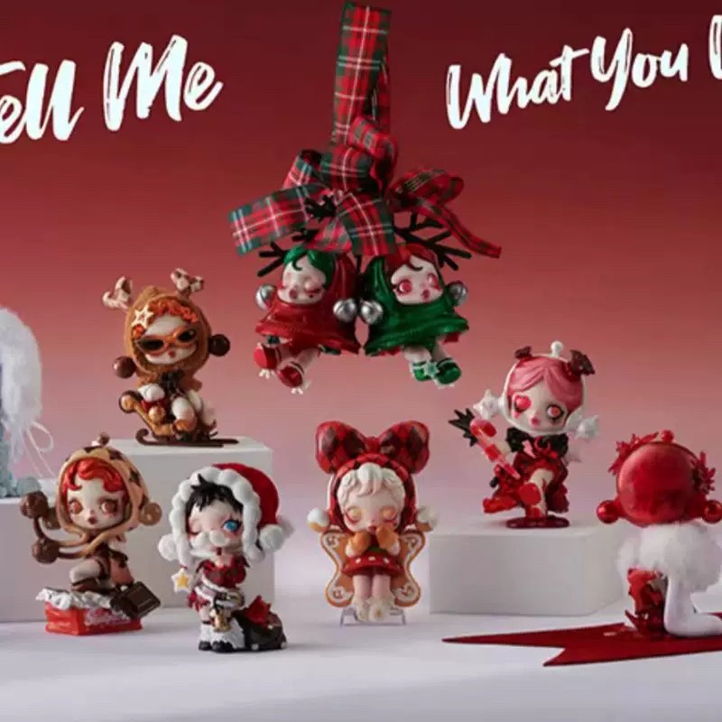 พร้อมส่ง แท้ % POP MART Skullpanda tell me what you want Series Christmas wish time ของขวัญคริสต์มาส