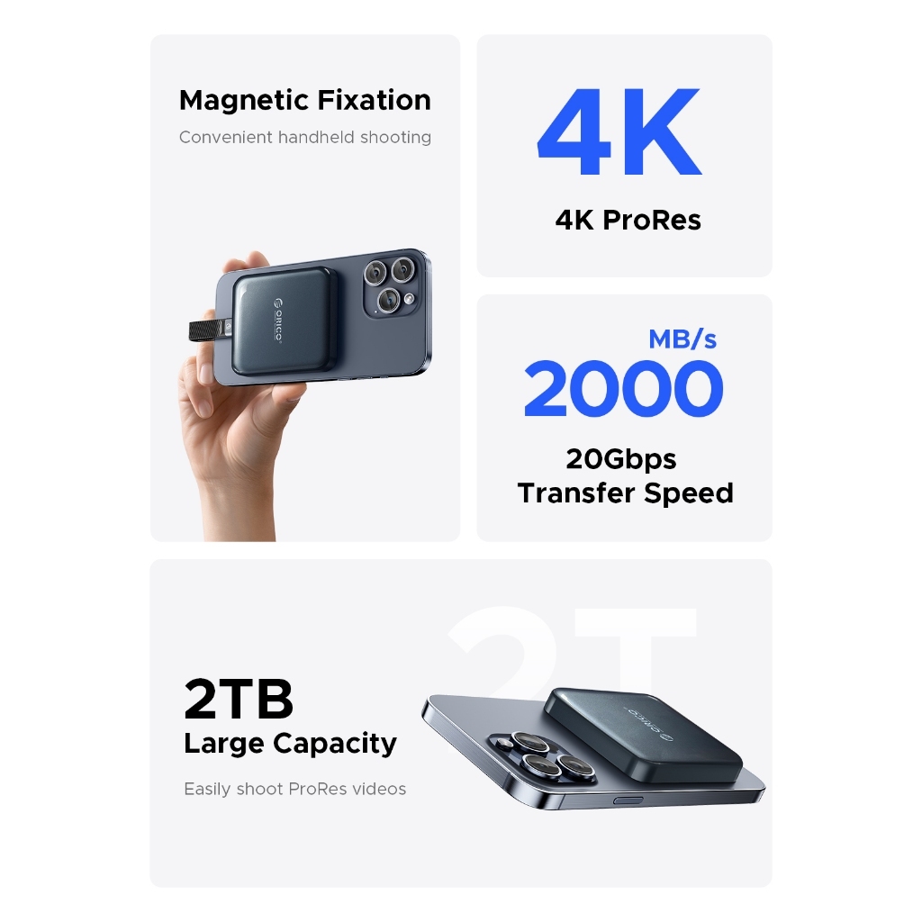 ORICO External SSD 512GB 1TB Portable Magnetic SSD ภายนอก พกพา for iphone Android Macbook (A20PLUS)