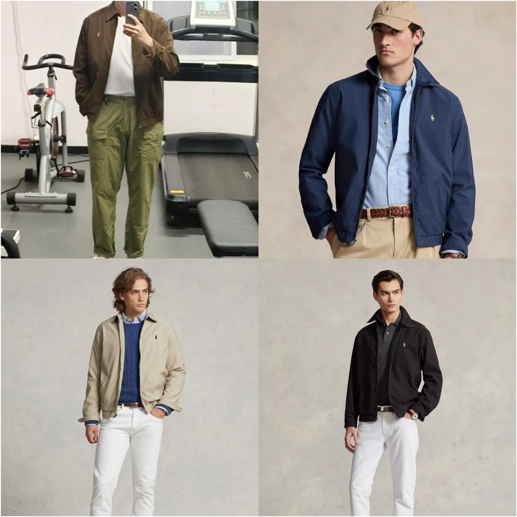 2024 ใหม่ฤดูใบไม้ร่วงฤดูหนาวผู้ชาย Bi-Swing Jacket โปโลแขนยาวเสื้อม้าขนาดเล็ก