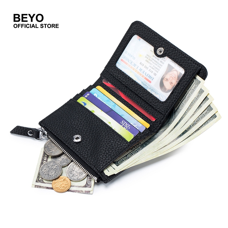 Rfid Blocking Bifold Wallet พร้อมกระเป๋าใส่เหรียญมีซิปสําหรับผู้หญิง