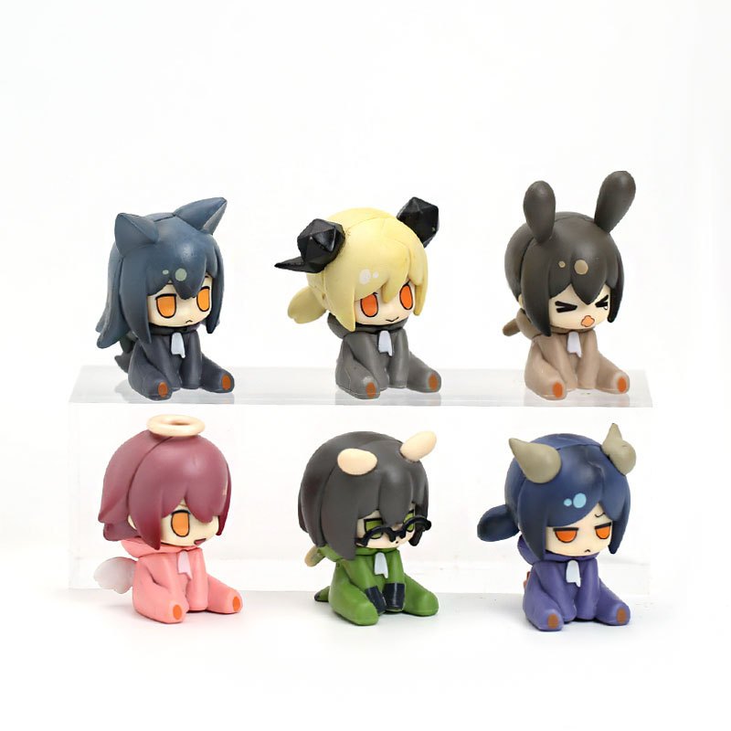 1 ชุด/6 ชิ้น Arknights ตุ๊กตา nightwear ธีมรูป mini pvc ตุ๊กตา