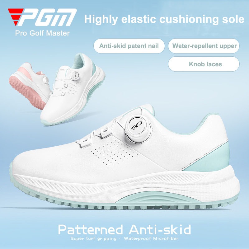 Pgm Golf รองเท้าผู้หญิงผู้หญิงลูกบิดกันน้ํา Laces ความสูง Anti-slip รองเท้าผู้หญิงรองเท้ากีฬาผู้หญิงกันกระแทกยืดหยุ่นสูงนุ่ม Midsole กันน้ําด้านบน XZ403