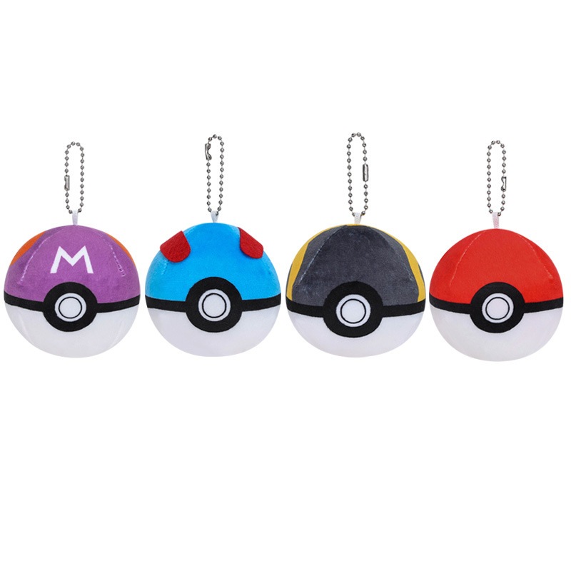 1 ชิ้น 8 ซม.อะนิเมะ Pokemon Plush ของเล่น Master Ball Poké Ball Key Chain Great Ball Ultra Ball จี้ตุ๊กตาของเล่นเด็กวันเกิดคริสต์มาสของขวัญ
