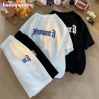 honeywears⚡️พร้อมส่ง⚡️ชุดเด็กผู้ชายสองชิ้น เสื้อแขนสั้นกางเกงขาสั้น สไตล์เกาหลี หล่อๆ แฟชั่น สไตล์เกาหลี ฤดูร้อน ไซส์ 120-160