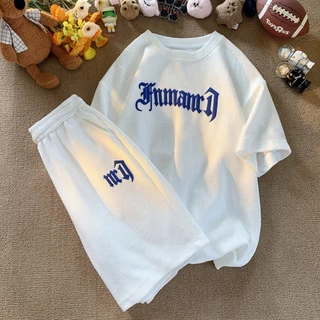 honeywears⚡️พร้อมส่ง⚡️ชุดเด็กผู้ชายสองชิ้น เสื้อแขนสั้นกางเกงขาสั้น สไตล์เกาหลี หล่อๆ แฟชั่น สไตล์เกาหลี ฤดูร้อน ไซส์ 120-160