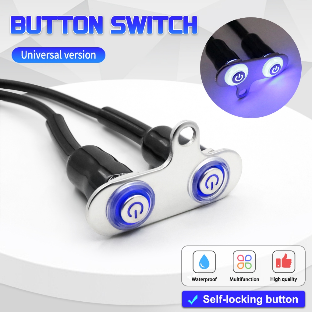 2in1 LED Halo สวิทช์สแตนเลสเปิด-ปิดคู่ปุ่มสวิทช์ 12V/5A กันน้ํา Universal