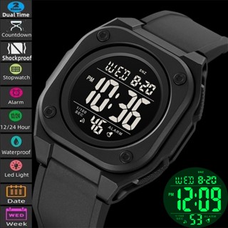 SKMEI สมี นาฬิกาดิจิตอลสําหรับผู้ชาย นํา กันน้ํากีฬาเวลาคู่แ…