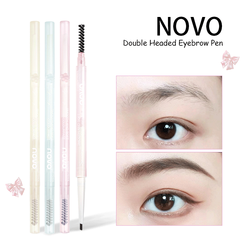 NOVO ใหม่ สามเหลี่ยมวิจิตรดินสอเขียนคิ้วธรรมชาติสามมิติยาวนานกันน้ํารอยเปื้อนสีน้ําตาลคิ้วแต่งหน้า6246