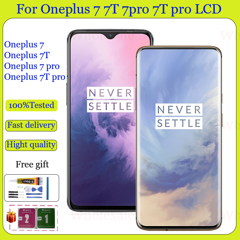 Original AMOLED สําหรับ Oneplus 7 7T 7 Pro 7T Pro จอแสดงผล LCD หน้าจอสัมผัสเปลี่ยน
