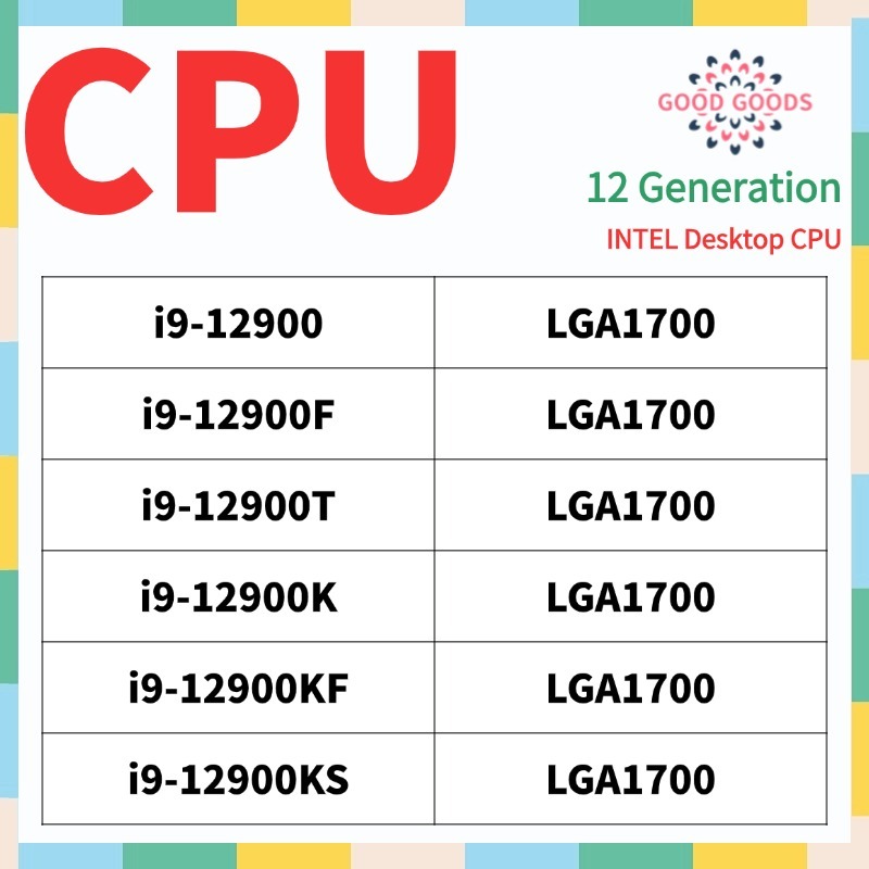 I9-12900 i9-12900F i9-12900T i9-12900K i9-12900KF i9-12900KS 12th generation INTEL Core เดสก์ท็อป CP