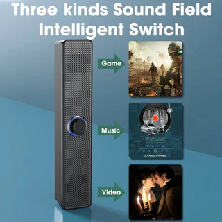 PC Soundbar ลําโพงแบบมีสาย USB เบสหนักแน่นซับวูฟเฟอร์ Boom Box Surround สําหรับทีวีแล็ปท็อป Home