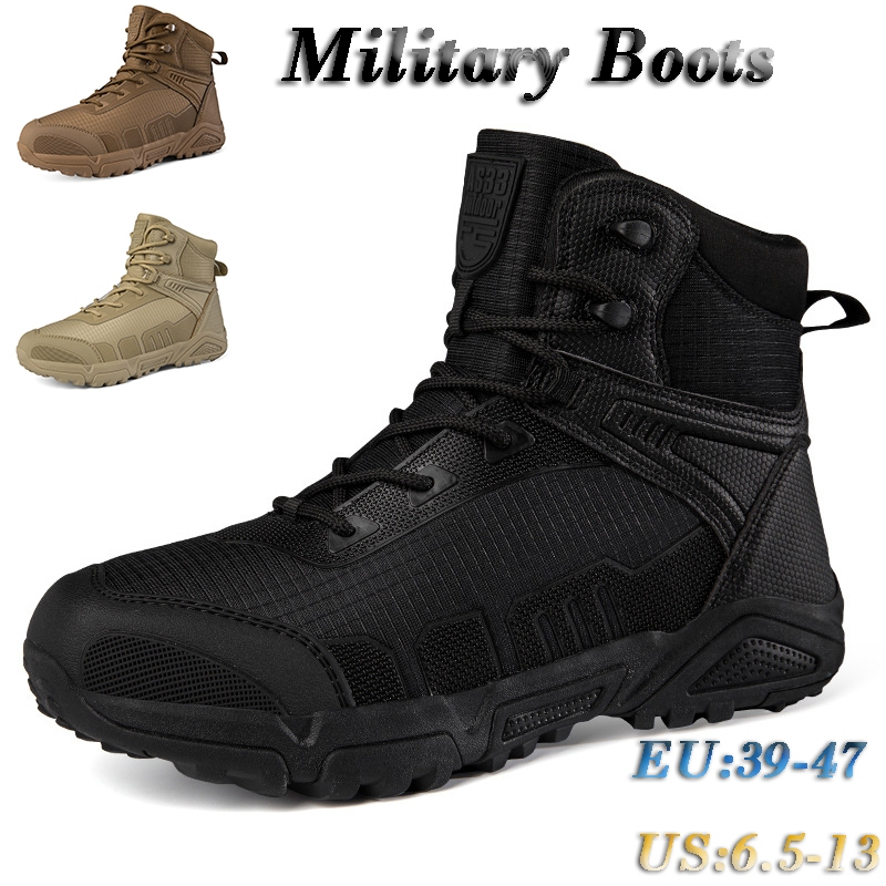 รองเท้าทหารยุทธวิธีผู้ชาย - ผ้า Oxford Desert Combat รองเท้าเดินป่าผู้ชาย Army Boots (EU:39-47/US:6.