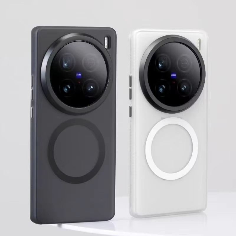 แม่เหล็ก Frosted สําหรับ Vivo x300 X200 X100 X100S Pro Mini X100 Ultra ไร้สายชาร์จเลนส์โลหะ TPU พลาสติกฝาครอบโทรศัพท์