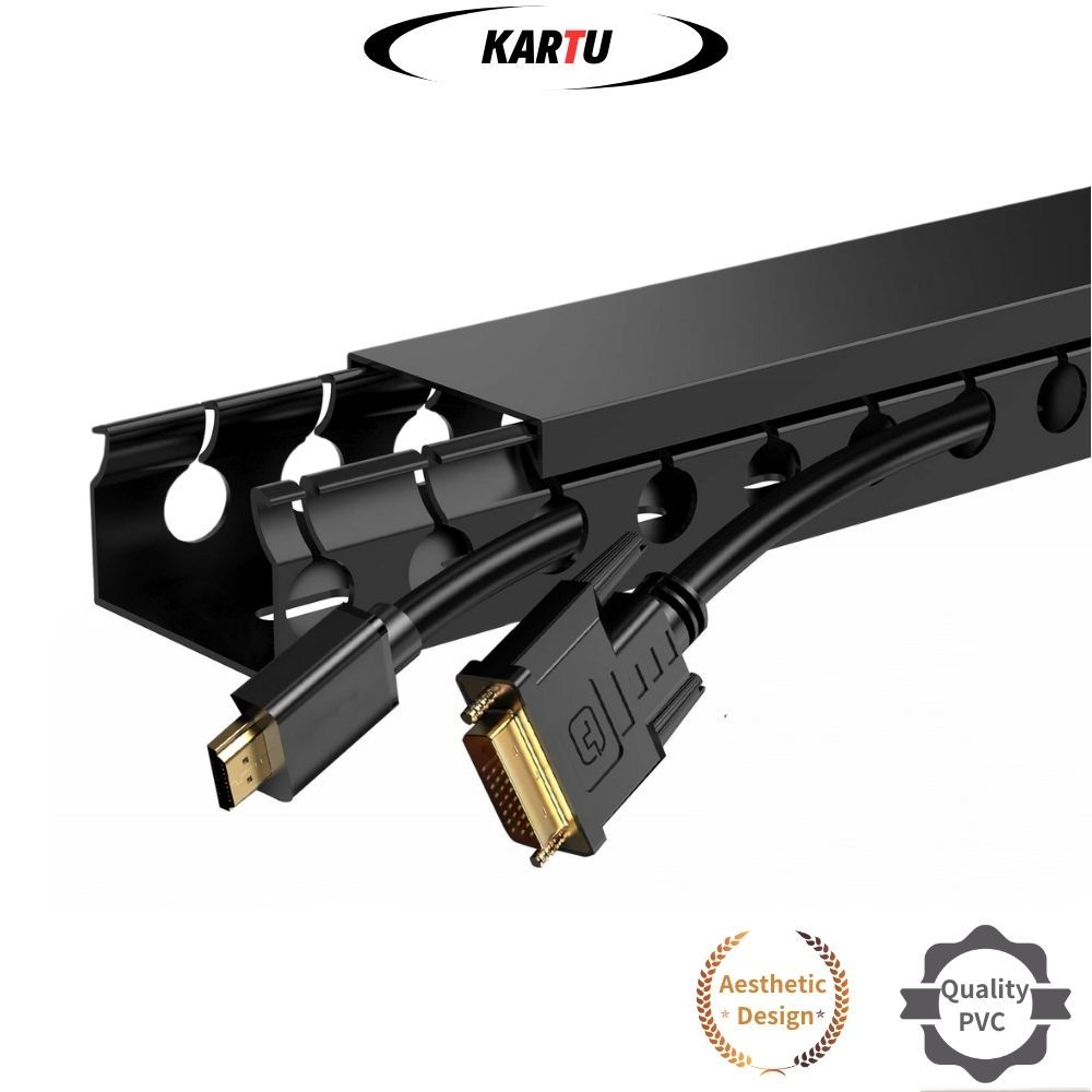 พร้อมสต็อกUpdated Cable Raceway, เปิดสล็อตสายไฟ Raceway Duct พร้อมฝาปิด, ลวดซ่อนสําหรับทีวี, คอมพิวเตอร์