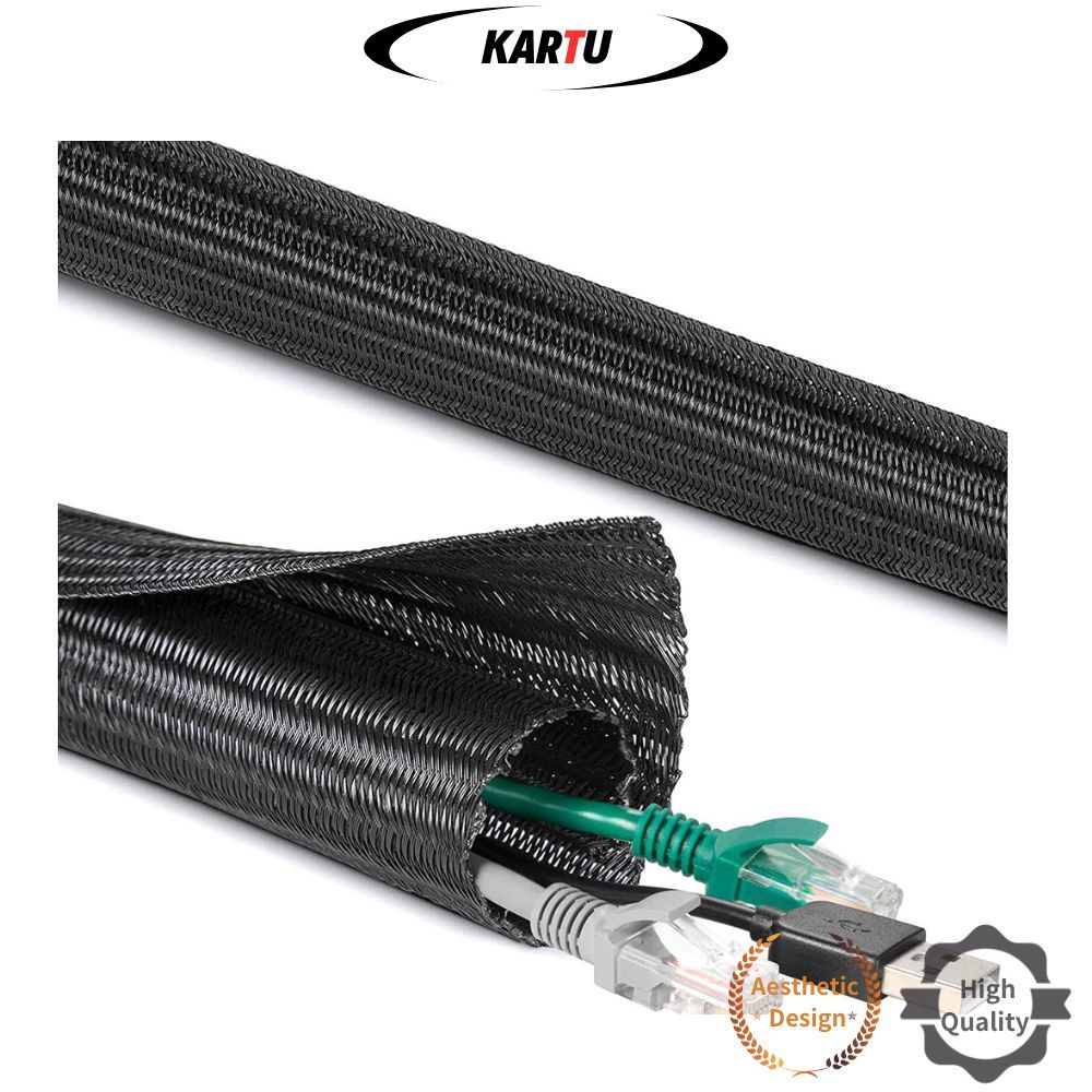 【พร้อมส่ง】ปลอกหุ้มสายเคเบิล Tpe 16 ฟุต 2/3 นิ้ว สําหรับโต๊ะ PC TV