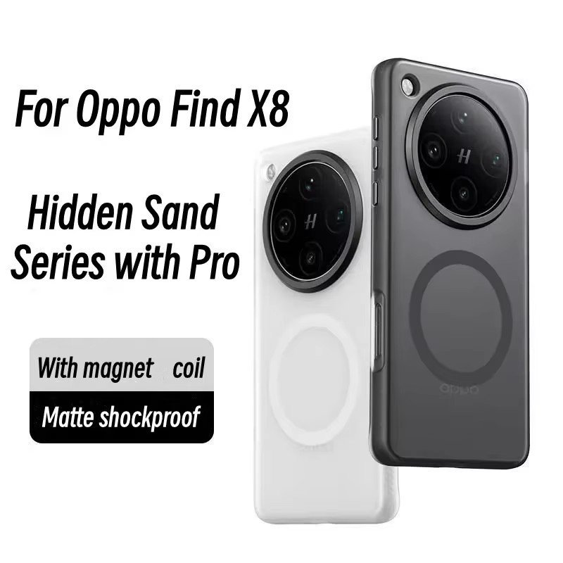 เคสโทรศัพท์แม่เหล็กฝ้าสําหรับOppoค้นหาX9 X8 X8S PLUS Pro X7 Ultraชาร์จไร้สายAnti-Fallเกราะกันกระแทกพร้อมเลนส์Mtalเต็มโทรศัพท์ฝาหลัง