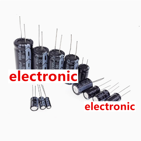 ((50 ชิ้น) 50V In-Line ตัวเก็บประจุอลูมิเนียมอิเล็กโทรลีติค 0.1 uf 1uf 2.2 uf 3.3 uf 4.7 uf 10uf 22uf 33uf
