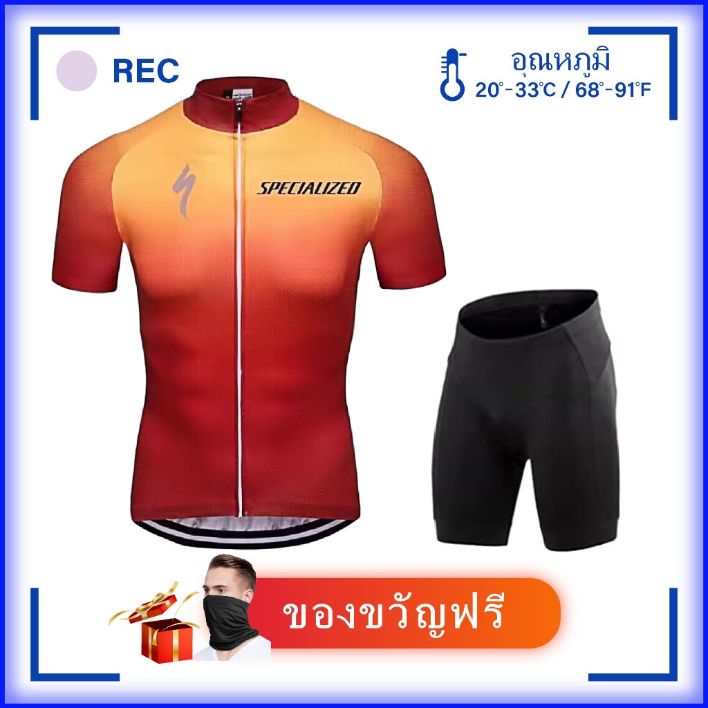 SPECIALIZEO ยักษ์จักรยานเสื้อผ้าบุรุษจักรยานเสื้อผ้าแขนสั้นเอี๊ยมชุดขี่จักรยานย์ทีมจักรยานจักรยานเสื้อแผ่นเจลเบาะกางเกงขาสั้นถนนขี่ส