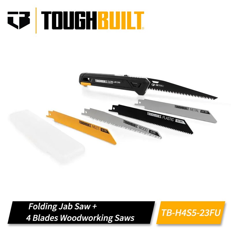 Toughbuilt TB-H4S5-23FU พับ Jab Saw + 4 ใบมีดงานไม้เลื่อยสวน Logging เลื่อยมือเครื่องมือ