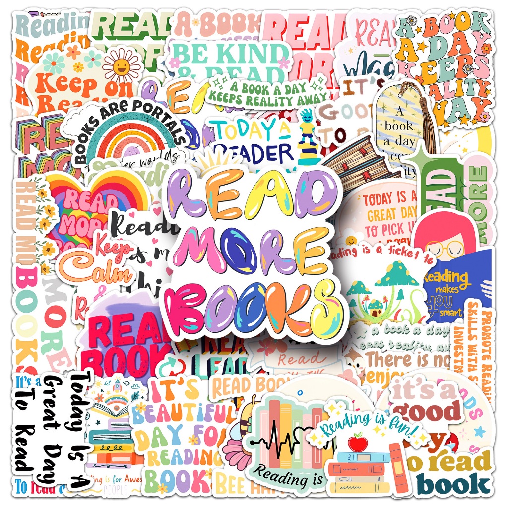 สีสัน 50 ชิ้น Love อ่านแรงบันดาลใจภาษาอังกฤษ Phes สติ๊กเกอร์กันน้ํา DIY สําหรับเคสโทรศัพท์แล็ปท็อปรถสติกเกอร์ Creative Home Decal