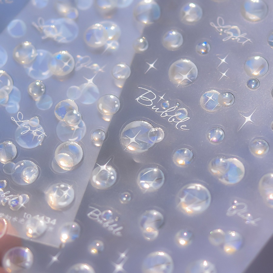 โอยา | Tomoni Shell Light Nails Sticker สติ๊กเกอร์ติดเล็บน่ารัก Dream Water Bubble Dolphin Sticker 4087