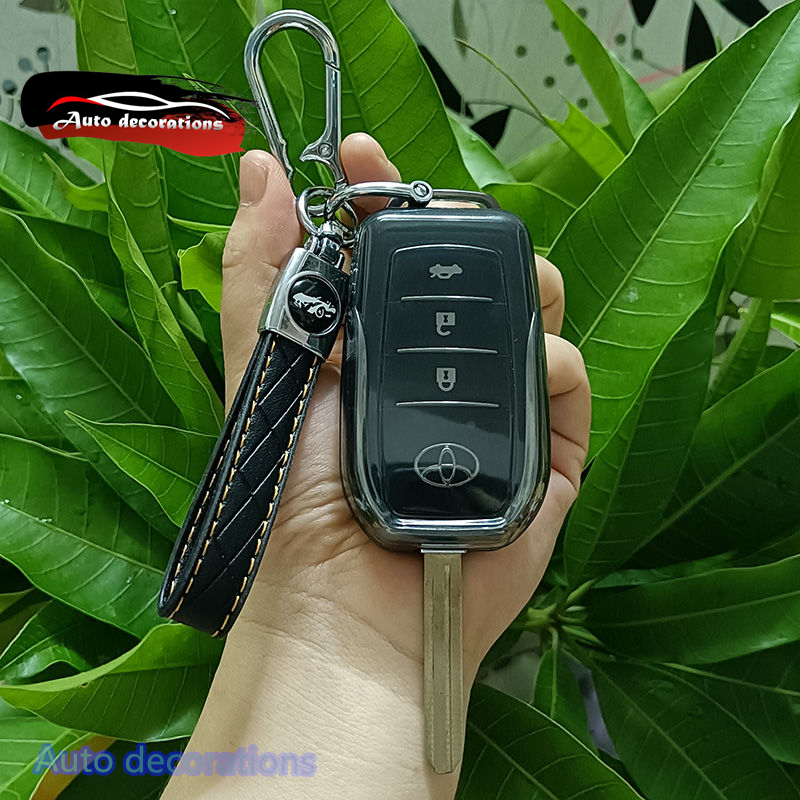 Perfect fit Toyota ดัดแปลงพับกุญแจรถโปร่งใสสําหรับ Toyota corolla/altis/yaris/vios/wish/innova/camry/vigo/fortuner