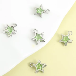 10 ชิ้น Glamorous 3D Hollow Pentagram Charms ในตัวพราว Multicolor Rhinestones, สไตล์สร้อยคอสร้อยข้อมือต่างหูโทรศัพท์ DIY ที่ละเอียดอ่อนจี้ดาวห้าแฉก