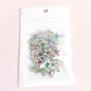 10 ชิ้น Glamorous 3D Hollow Pentagram Charms ในตัวพราว Multicolor Rhinestones, สไตล์สร้อยคอสร้อยข้อมือต่างหูโทรศัพท์ DIY ที่ละเอียดอ่อนจี้ดาวห้าแฉก