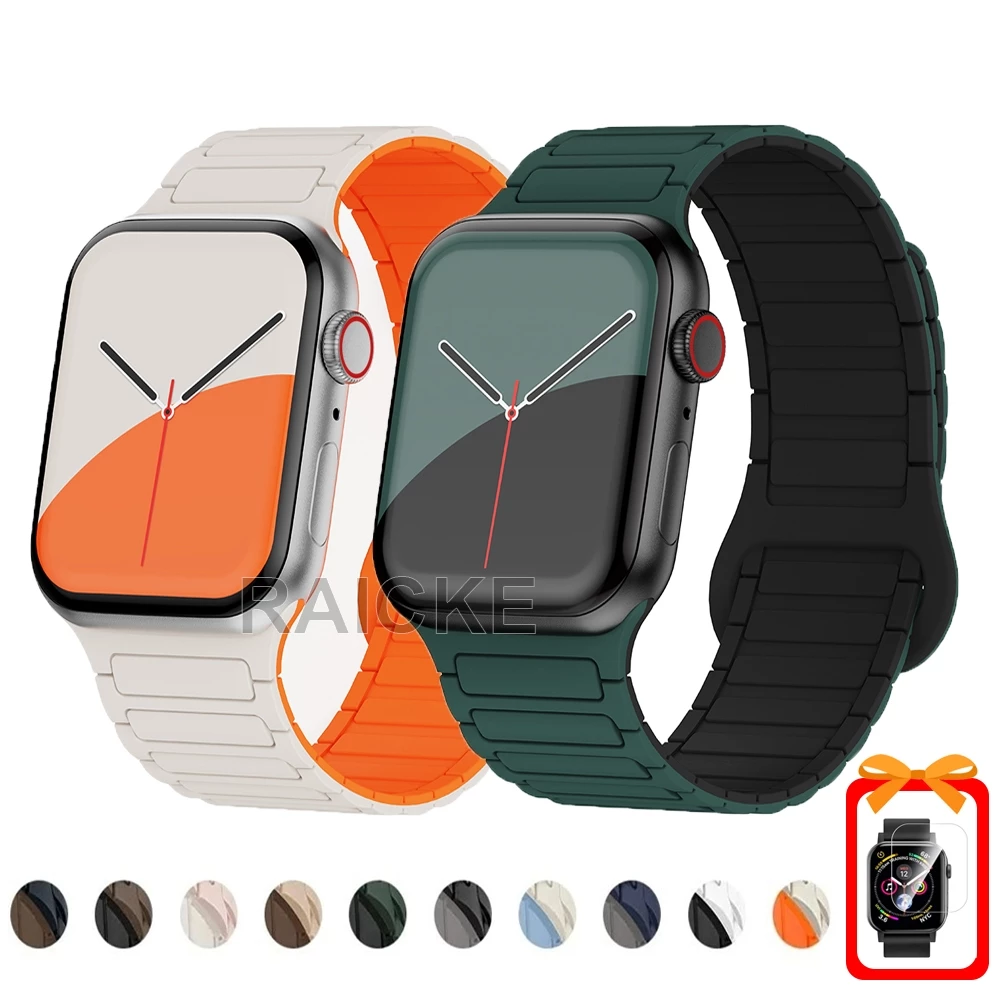สายรัดซิลิโคนสําหรับ iWatch Series 11/10/9/8/7/6/5/4/3/SE/Ultra 2 46mm 45mm 41mm 49mm 44mm 40mm 42mm 38mm