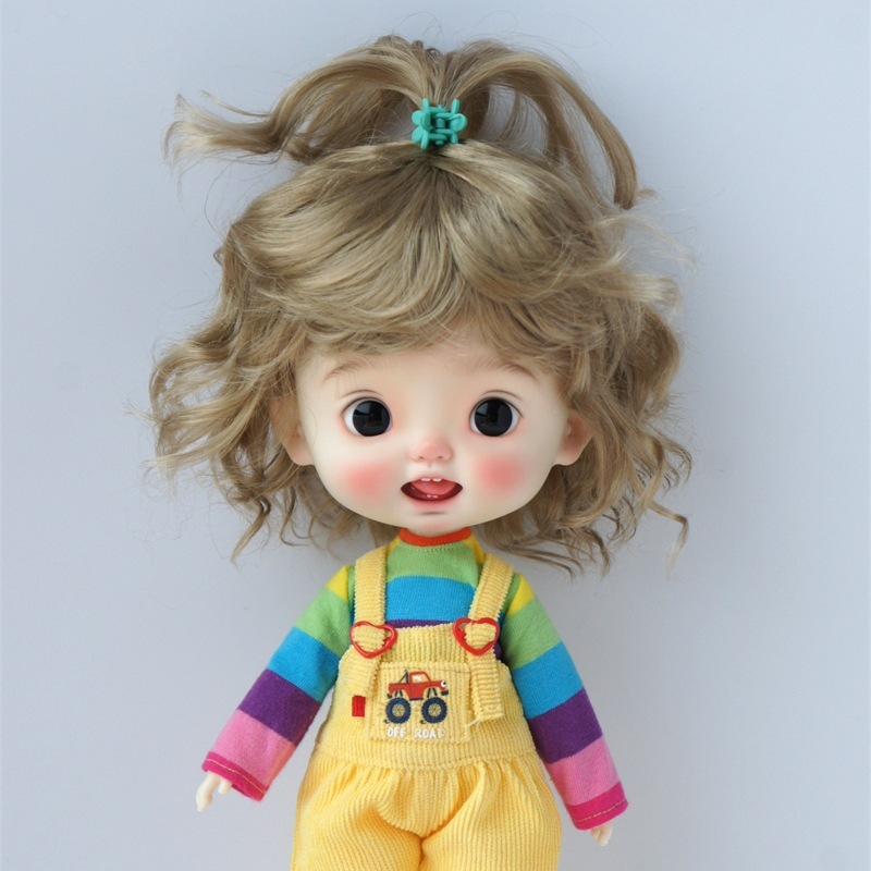 Blythe diandian BJD วิกผม 1/6 1/4 1/3 Big Baby BJD ตุ๊กตาวิกผมสั้นผมหยิก High Braid สีชมพูสีฟ้า