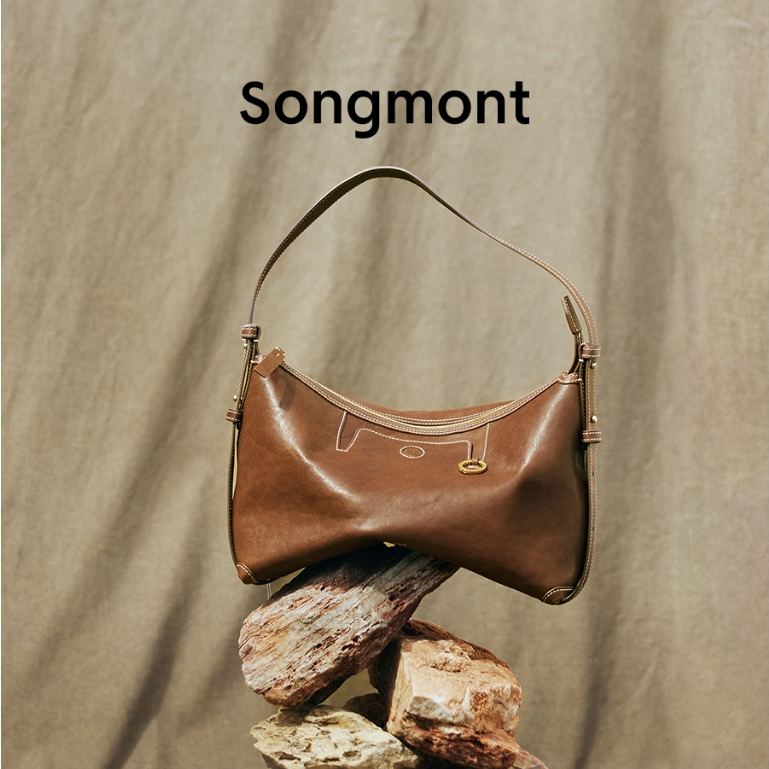 เพลงติดตาม Original Order Series กระเป๋ากุ๊ยตื้นผักฟอก Cowhide Commuter Underarm Dumpling Bag หญิง SO333333-1104