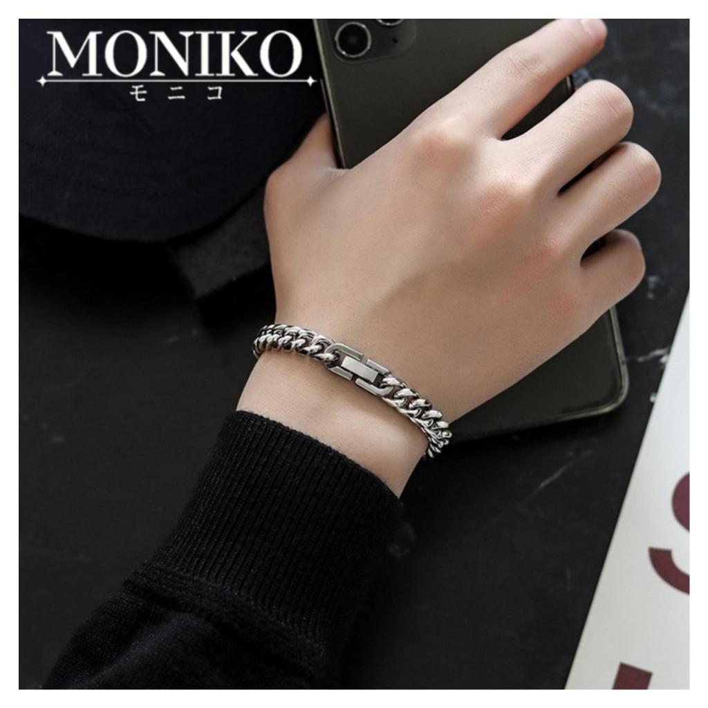 สร้อยข้อมือเหล็กไทเทเนียมเครื่องประดับผู้ชายยุโรปสไตล์อเมริกันถนนการออกแบบเฉพาะ