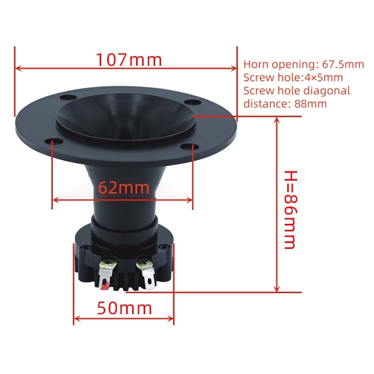 [ZS]เสียงแหลมปากเป็ด 25.4mm 15W ลำโพงเสียงแหลม ปากแตร OBOM จำนวน1ตัว - รูปที่ 4