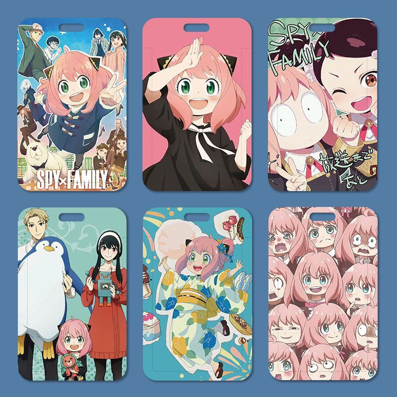 อะนิเมะ SPYFAMILY ผู้ถือบัตร Anya ป้ายชื่อฝาครอบการ์ดอุปกรณ์การเรียน