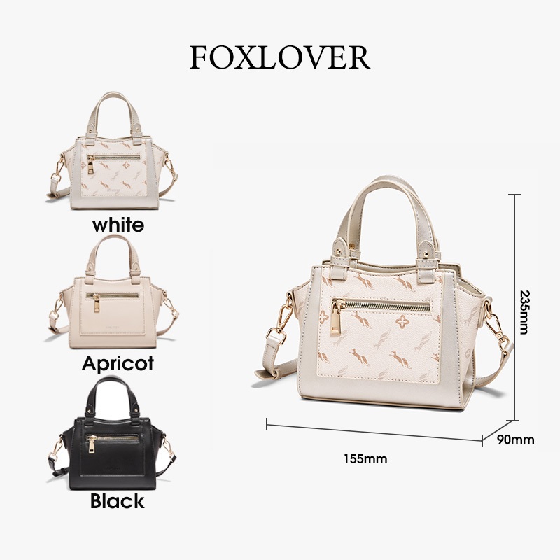 FOXLOVER กกระเป๋าถือสตรี แฟชั่น การพิมพ์ มีสามสีให้เลือก กระเป๋าหนัง