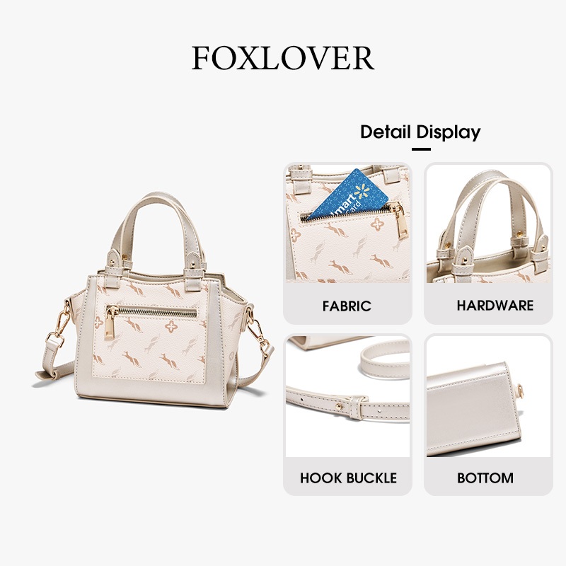 FOXLOVER กกระเป๋าถือสตรี แฟชั่น การพิมพ์ มีสามสีให้เลือก กระเป๋าหนัง