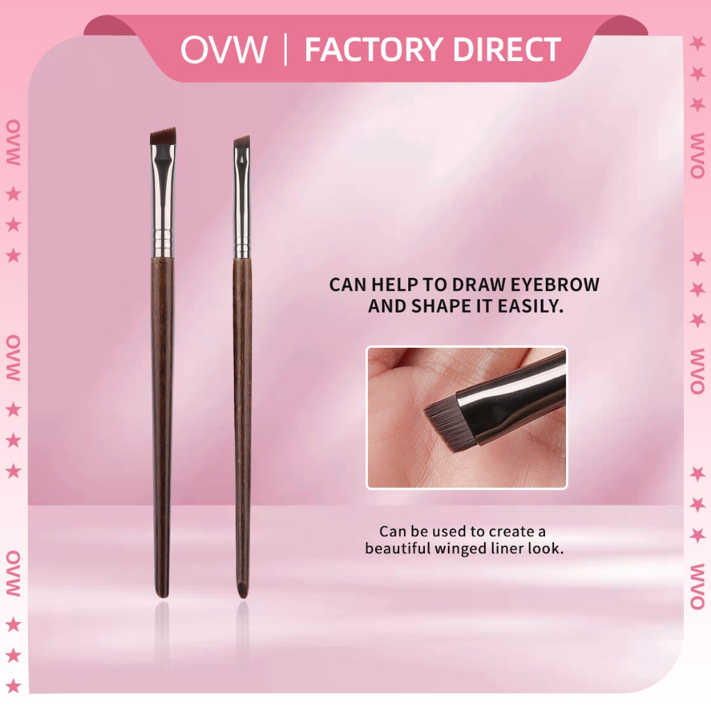 Ovw ชุดแปรงแต่งหน้า แปรงเขียนคิ้ว อายไลเนอร์ แบบบาง 2 ชิ้น N6174