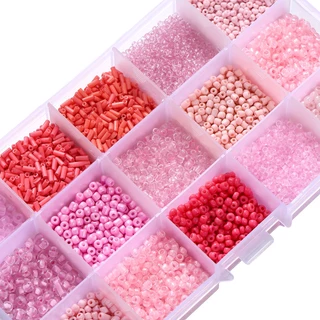 St.kunkka 15ตารางที่มีสีสันข้าวลูกปัดชุด 2mm ลูกปัดทรายตุ๊กตาบาร์บี้ลูกปัดสีชมพูสําหรับเครื่องประดับ ทําเอง ชุดสร้อยข้อมือสร้อย