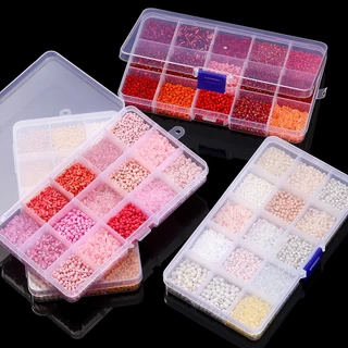 St.kunkka 15ตารางที่มีสีสันข้าวลูกปัดชุด 2mm ลูกปัดทรายตุ๊กตาบาร์บี้ลูกปัดสีชมพูสําหรับเครื่องประดับ ทําเอง ชุดสร้อยข้อมือสร้อย