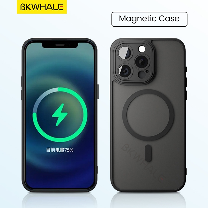 BKWHALE กรณีโทรศัพท์แม่เหล็ก สำหรับ iPhone 16 Pro Max 15 pro Max 16 15 14 Plus 13 12 11 Pro Max กรณีโทรศัพท์มือถือกันกระแทก
