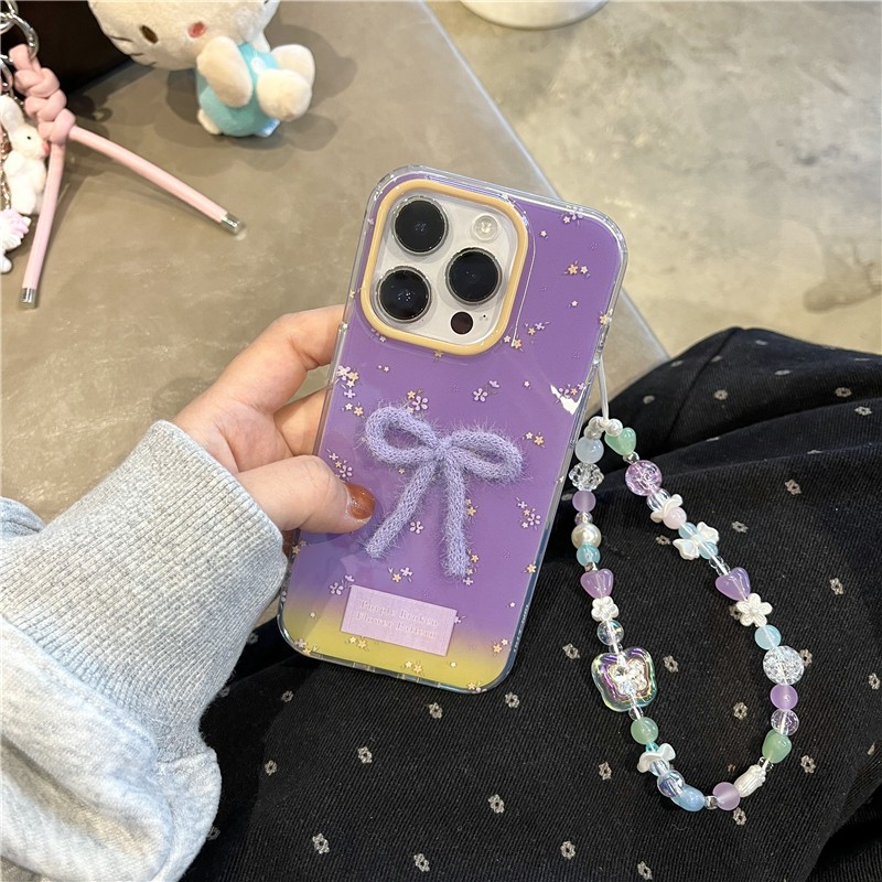 Iphone 16 Pro max 15 Pro max ลายดอกไม้โบว์ วัสดุ TPU IMD craft เคสโทรศัพท์พิมพ์สองชั้น