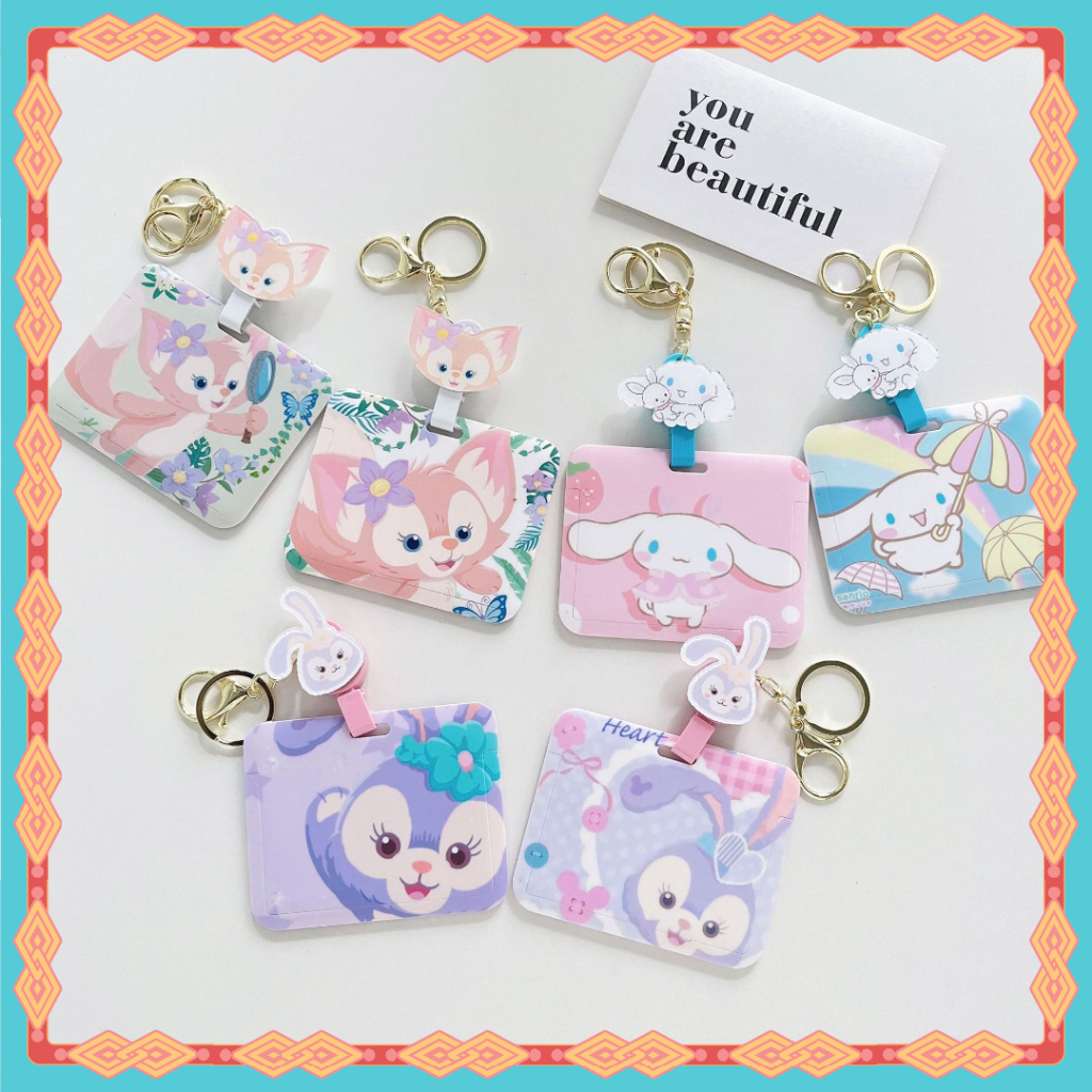 ใหม่ Disney Multi-Function Retractable Card Holder ป้ายชื่อ ID Holder Swip Card Bank Bus Access Control Student Work Permit Anti-Lost Protective Case Star Photo โพลารอยด์