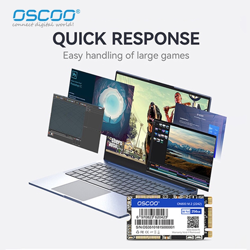 OSCOO 3D TLC NAND แฟลช 1TB 2242 M.2 NGFF SATA SSD DRAM Less Low Power ภายในประสิทธิภาพสูง SSD