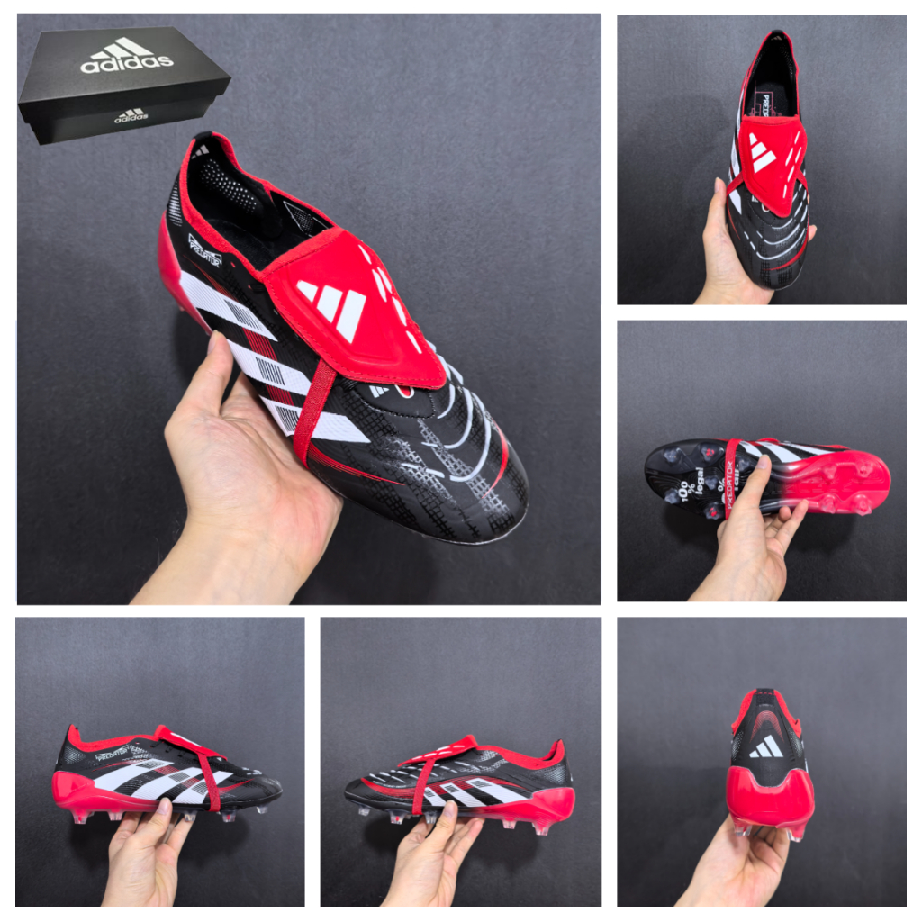 รองเท้าฟุตบอล Predator Precision+ 25th Elite 2024 NEW FG รองเท้าผ้าใบถักกลางแจ้งกันลื่นและทนต่อการสึกหรอรองเท้าฟุตบอล unisex
