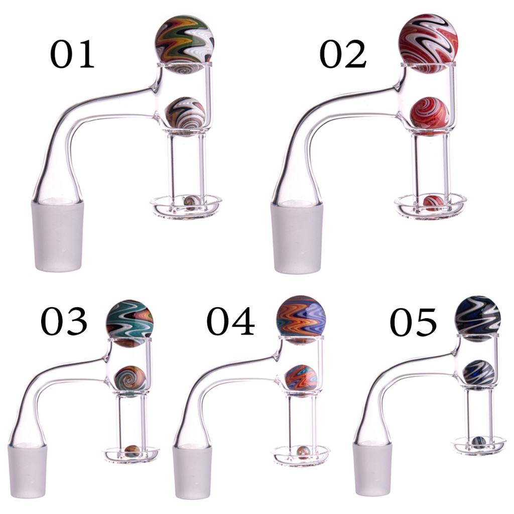 เชื่อมเต็มขอบ Terp Slurpers Quartz Banger ชุด 18 มม. ชาย 90 องศาเล็บสำหรับขวดน้ำแก้ว DW39 + Z1831