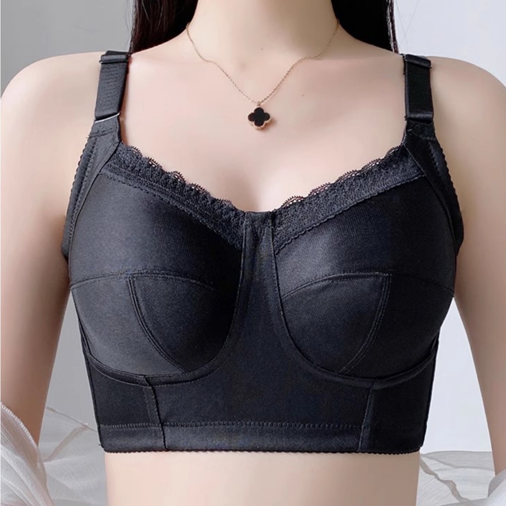 34-44bc Cup Plus Size ไม่มีกรอบ Breathable Soft ชุดชั้นในเซ็กซี่สบายไม่มีรอยต่อ กดขึ้น บรา ผู้หญิง